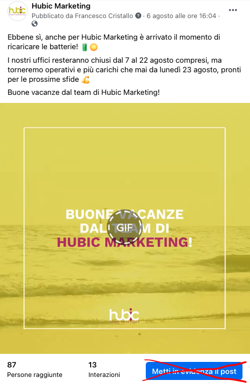 Facebook Ads no tasto blu